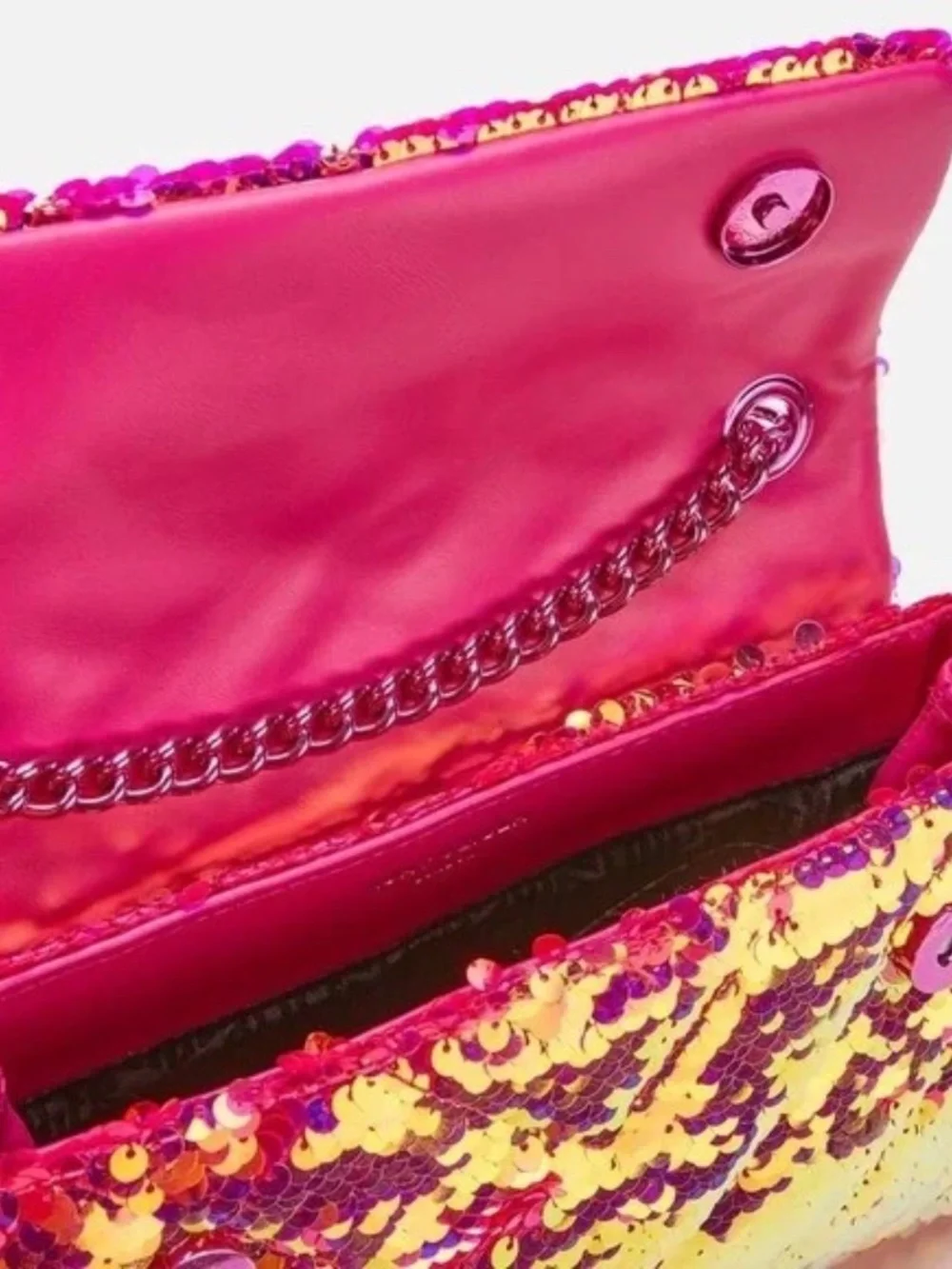 Kurt Geiger London Medium Kensington Sequins Crossbody Bag In Bright Pink